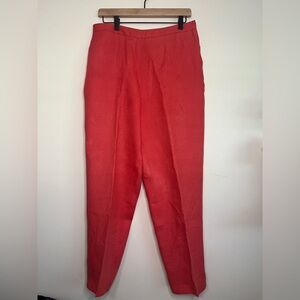 Talbots Irish Linen Pants‎ Women’s 12 Coral High Rise Straight Leg Trousers